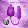 NineLife Basics Easy to Operate Rose Shape Toys Update Model 3 in 1 Rose Toy with Tongue Licking, Thrusting and Vibrating Adult Tools YB3+6 * 13, Roses-purple view 4