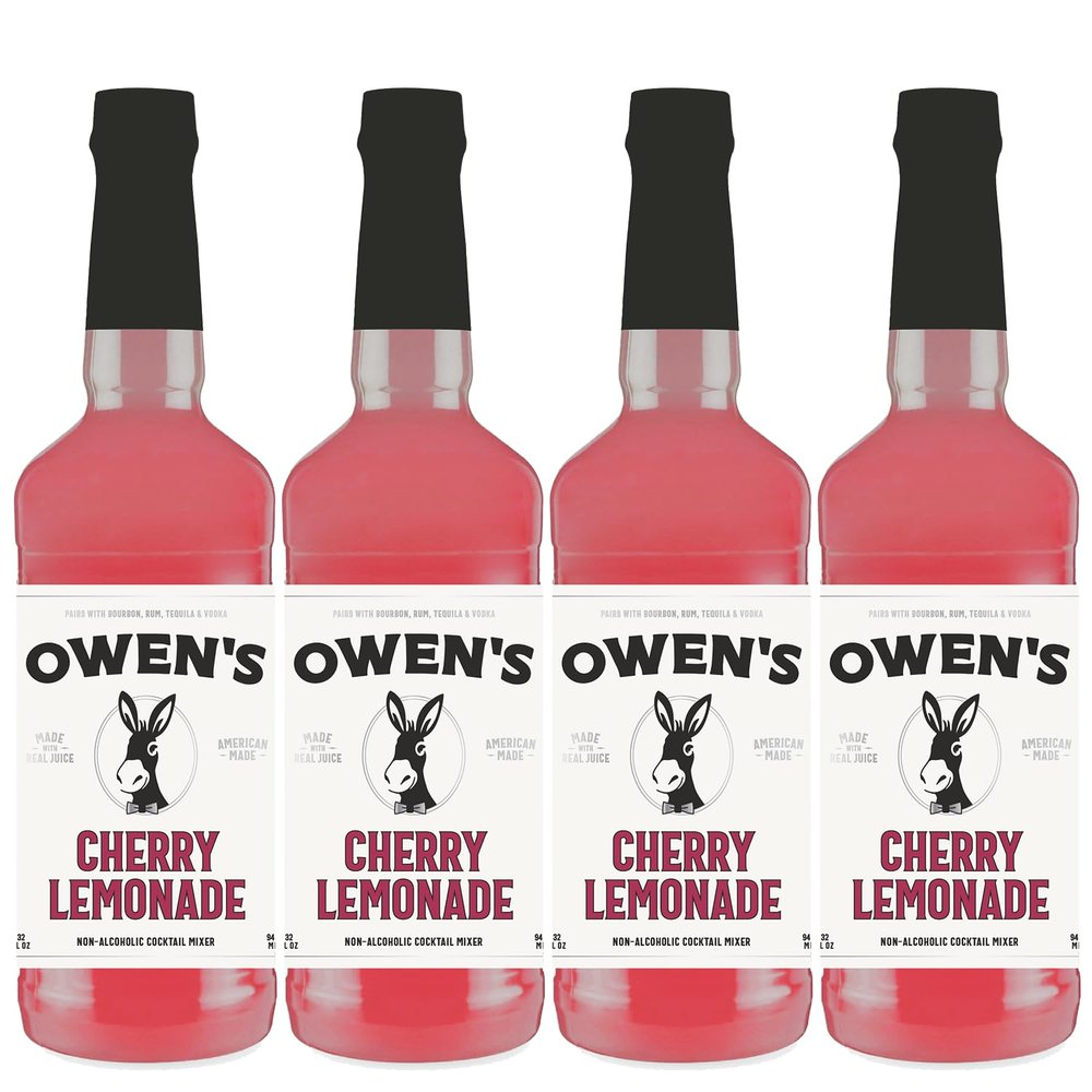Owens Craft Mixers Live Nation Exclusive Cherry Lemonade 4 Pack | Handcrafted in USA | Premium Ingredients | Vegan & Gluten-Free Soda Mocktail & Cocktail Mixer