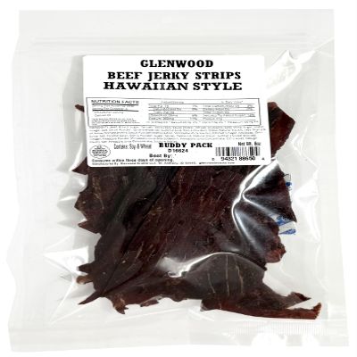 Glenwood Beef Jerky Tender Beef Jerky Buddy Pack Beef Jerky Strips 6 Ounce (6 Ounce, Hawaiian Style)