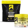 Ascent 100% Whey Protein Powder, Vanilla Bean 4 lb & Hydration + Energy Electrolytes, Raspberry Lemonade 40 Servings view 1