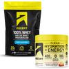 Ascent 100% Whey Protein Powder, Unflavored 2 lb & Hydration + Energy Electrolytes, Raspberry Lemonade 40 Servings view 1