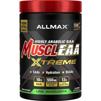ALLMAX MUSCLEAA Xtreme, Lime Margarita - 532 g Powder - Provides EAAs, BCAAs & Hydration - Up to 30 Servings
