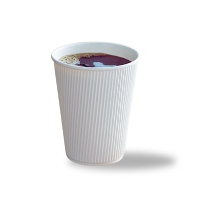 12oz Double Wall Ripple White Paper Coffee Cups- Pack of 25ct