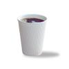 12oz Double Wall Ripple White Paper Coffee Cups- Pack of 25ct view 1