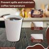 12oz Double Wall Ripple White Paper Coffee Cups- Pack of 25ct view 3