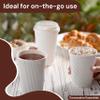 12oz Double Wall Ripple White Paper Coffee Cups- Pack of 25ct view 4