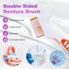 Affbei 12 Pcs Denture Brush Toothbrush Hard Denture Toothbrush Brush Cleaning Brush with 2 Pcs White Carrying Case for Denture Care (Green, Purple, Blue and Orange) view 4