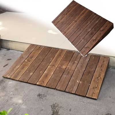 10/18/20/25cm Rise Wooden Curb Ramp for Doorway, Non-Slip Threshold Ramp Wheelchairs Transition Ramp for Pets/Kids/Elderly/Disabled (Size : 60x70x18cm/24x28x7'')
