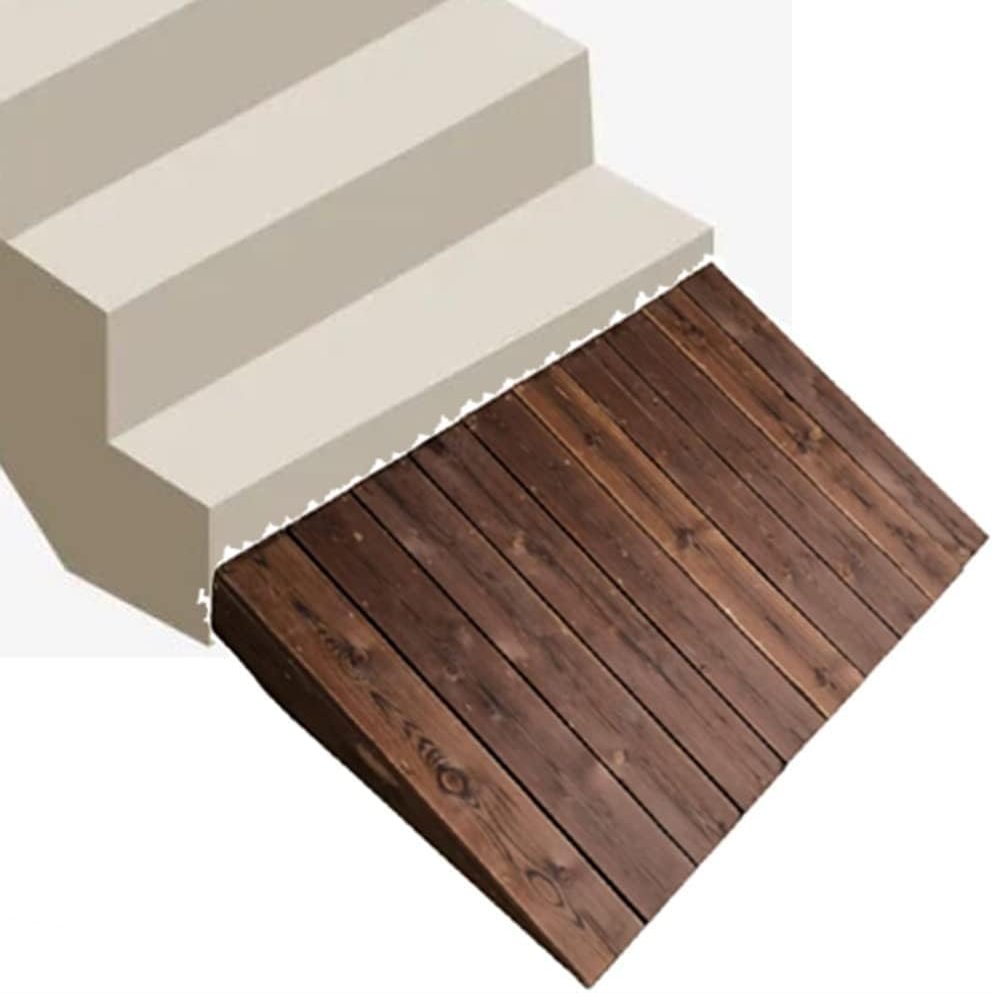 Driveway Ramp, Wood Threshold Curb Ramp, Entry Ramp 20cm Height Non-Slip Slope for Doorways Access/Wheelchair/Car/Walker/Bikes/Garage (Size : 60x70x18cm/24x28x7'')