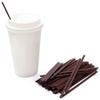 100 Pcs Individually Packaged Black Plastic Extra Long Flexible Disposable Drinking Straws,Coffee Stirrers.Disposable Plastic Drink Stirrer Sticks Safety Two-hole coffee straw (7inch) view 3