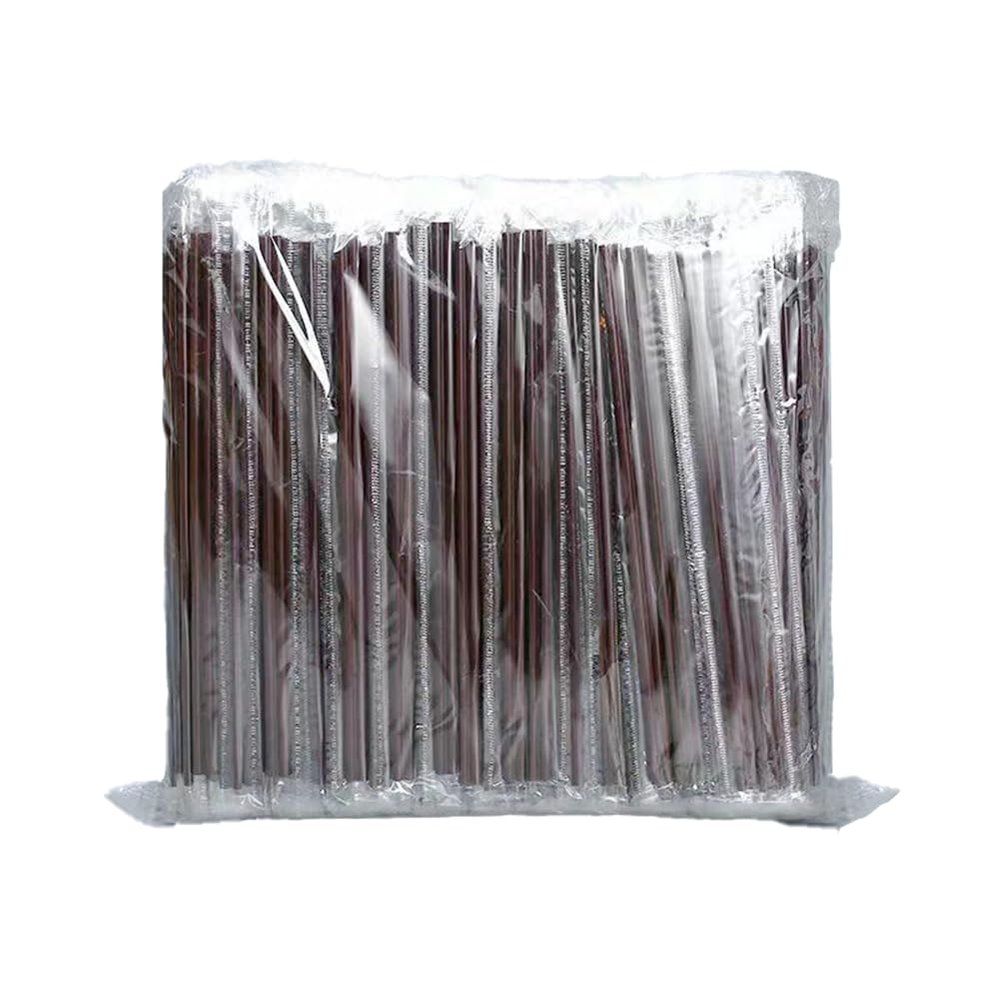 100 Pcs Individually Packaged Black Plastic Extra Long Flexible Disposable Drinking Straws,Coffee Stirrers.Disposable Plastic Drink Stirrer Sticks Safety Three-hole coffee straw (5.9inch)