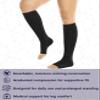 +MD 2 Pairs 20-30 mmHg Compression Socks for Women & Men, Knee High Open Toe Stockings, Graduated Support & Comfort Hose Black, 2X-Large view 4
