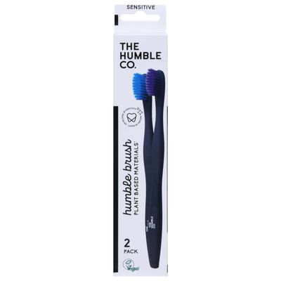 The Humble Co, Blue Purple Toothbrush, 2 Pack