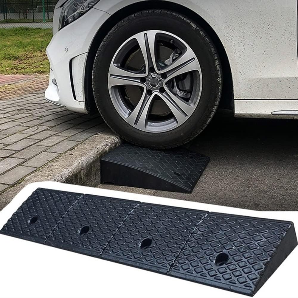 Rubber Threshold Ramp for Driveway Curb Entryway Doorways, 1cm 2cm 3cm 4cm 5cm 6cm 7cm Rise Wheelchair Ramp Non-Slip Threshold Transition Ramp Portable (Size : 100x15x5cm)