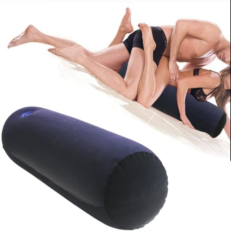 2024 Newly Cylinder Sex Cushion Support Pillow Blue Sex Position Pillow for Women - Portable Inflatable Sex Positions Pillow Hip BDSM Toys for Travel Use Sex Furniture for Bedroom Sweater HFR5