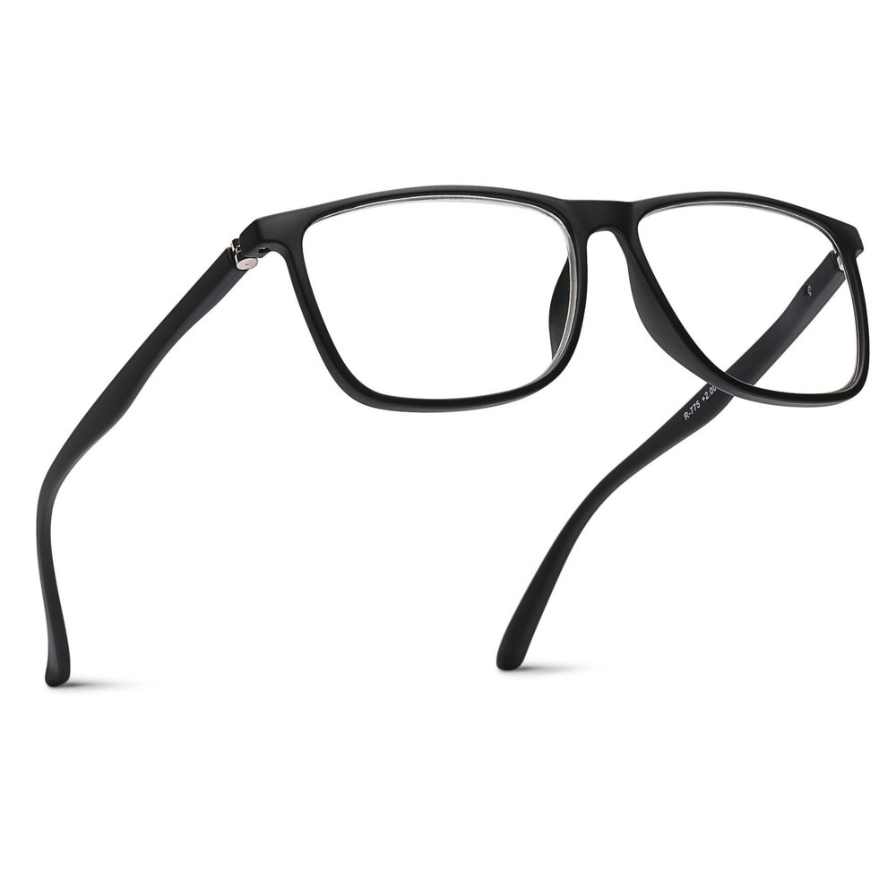 2SeeLife Durable Large TR-90 Reading Glasses for Men  Medium-Wide Fit, Flexible Sturdy Frame, Spring Hinges, Premium Readers, Black Matte, +2.75