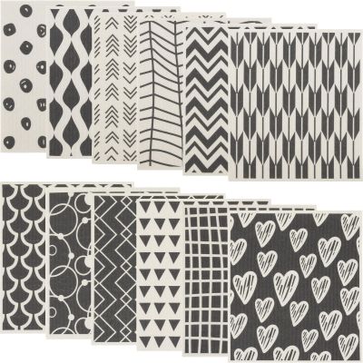 12 Pcs Swedish Washcloths, Highly Absorbent Kitchen Dish Cloths Reusable Dish Towels Non Scratch Dish Rags Soft Cotton Cleaning Cloth for Washing Cleaning Scrubbing Kitchen Dishes Bathroom (12 Pcs)