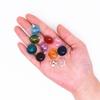 Multi-Color Glaze Glass Aromatherapy Pendant Bottle - Round Flat Shape with Top & Side Openings for Essential Oils/Perfume - Necklace Diffuser (Grape Purple) view 3
