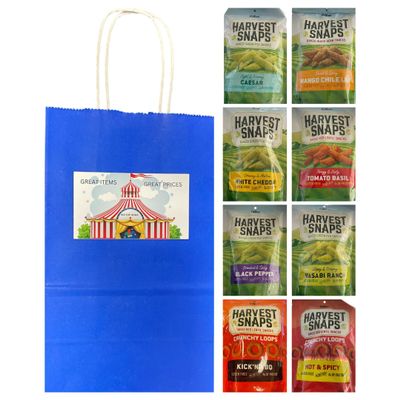 Big Top Deals USA 8-Pack Veggie Chips Custom Bundle - White Cheddar, Wasabi Ranch, Tomato Basil, Mango Chili Lime, Black Pepper, Kick'n BBQ, Hot & Spicy, Caesar  Harvest Snaps - 5.25x3.2x8 Blue Bag