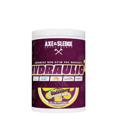 Axe & Sledge Hydraulic Stim-Free Pre-Workout Powder for Men & Women | Performance, Stamina, Focus, Pumps | L-Citrulline, Beta Alanine, Creatine, Caffeine-Free, BlackBerry Lemonade
