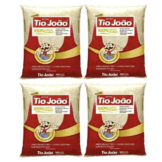 Arroz Branco Brasileiro Tio Joo 907g | Pack 4x907g | Brazilian White Rice Uncle John | Brazil in Texas Bundle