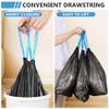 120 Count-4 Gallon Trash Bags Drawstring, Black Small Garbage Bags, JUKFITA Unscented Trash Can Liners, Strong Wastebasket Liner for Bathroom Toilet Office Bedroom view 3
