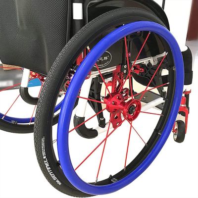 1 Pair 24-inch Rear Wheel Sports Wheelchair Non-Slip Wear-Resistant Silicone Hand Wheelchair Push Rim Covers,Hand Wheel Snare Pads,A,24 inch