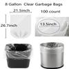 100 Count 8 Gallon Trash Bags Clear Medium Garbage Bags 1.1 mil Strong, Leakage-Free,Unscented 30 Liter Thick for Bathroom, Office, Kitchen Waste Basket Trash Can (Clear, 8 Gallon-100 Count) view 2