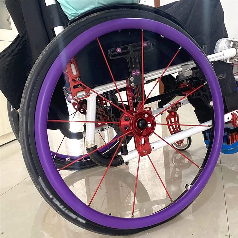 24-Inch Wheelchair Push Rim Covers, Rear Wheel Sports Wheelchair Cover, Non-Slip Wear-Resistant Hand Push Cover Push Ring Protective Cover, Improve Grip and Traction