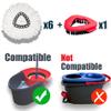 7 Pack Mop Head Replacement for O Cedar: Spin Mop Refill Compatible with Ocedar - Microfiber Replace Heads and Tile Marble Grout Scrubber Bristle for O'ceda view 2