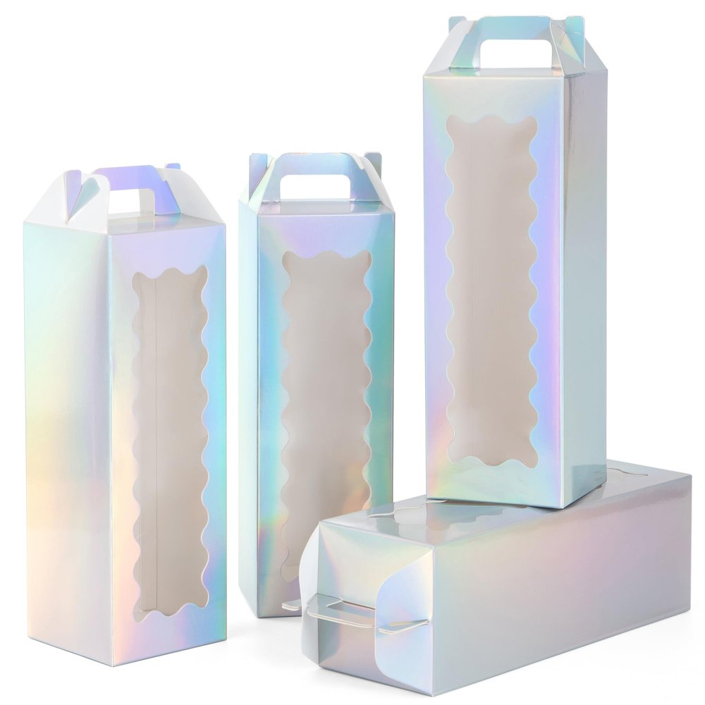20 Pcs Tumbler Gift Boxes with Handle for Sublimation Glass Exhibition Boxes, Transparent Gift Box for 20oz & 30oz Drinking Glasses Jars Sublimation Glass Can Blanks,9.8 x 3.35 x 3.35 In (Laser)