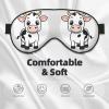 MyPiky Cartoon Milk Cow Print Soft Eye Mask for Sleep Mask Sleep Eye Mask for Women Men Sleeping Sleeping Travel, Black view 4