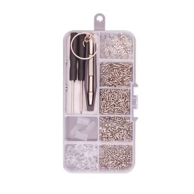 NineLife Basics 500pcs Eyeglasses Repair Kit, Glasses Screws with Screwdriver Tweezers Repair Kit Mini Screws for Glasses/Watch Repair Tool(Classic Silver Screw), AM17CD0CMGYUS