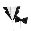 10 Sets Creative Suit Bow Cake Toppers Father's Day Theme Party EVA Cake Insert Topper Decorations for Dad Birthday Party Supplies, Black and White view 1