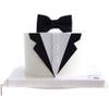 10 Sets Creative Suit Bow Cake Toppers Father's Day Theme Party EVA Cake Insert Topper Decorations for Dad Birthday Party Supplies, Black and White view 2