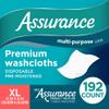 Generic .Assurance Premium Disposable Washcloths, XL 192 Count. (Pack of 1), White view 1
