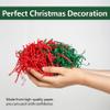 Bobobag 1LB Christmas Crinkle Cut Paper Shred Filler Recyclable Gift Wrap confetti Raffia Grass Shred Paper for Christmas Gift Wrapping Basket Filling Box Filling Party Decor (Red/Green) view 2