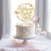 Welcome Baby Cake Topper, Baby Shower Cake Decorations - It's a Girl, Baby's 1st Birthday Party Decorations (Gold Glitter) view 3