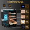 Cigar Humidor Cabinet 300 Count, 3 in 1 50L Electric Humidor with Hygrometer, Humidifier, Cooling Fan & Spanish Cedar Lining, Lights Control System, Desktop Multi Large Drawers, Gift for Cigar Lovers view 2