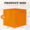 ADIDO EVA Orange Square Gift Bags Small Size Square Bottom Paper Bags with Handles for Party Favor, Shopping Bag (8x8x8 In, 10 CT) view 2