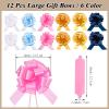 12 PCS Clear Cellophane Gift Bags 16x24 Inch Easter Cellophane Wrap with 12 Pull Bows for Baby Shower Easter Gift Baskets Birthday 2.5 Mil Thick view 2