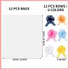 12 PCS Clear Cellophane Gift Bags 16x24 Inch Easter Cellophane Wrap with 12 Pull Bows for Baby Shower Easter Gift Baskets Birthday 2.5 Mil Thick view 4