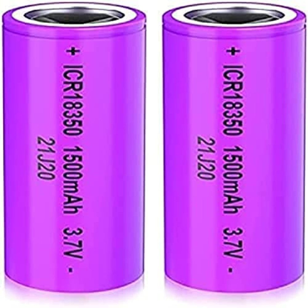 CKWJMUBS aa Batteries 3.7V 15A 1500mAh 18350 Flat Top Pack geable Li-ion,2 Pack