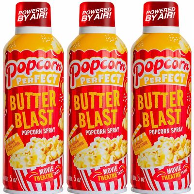 Popcorn Perfect Butter Spray for Microwave & Popcorn Makers | Movie Theater Butter Flavor Popcorn Topping Spray | Popcorn Butter Spray Zero Calorie Better Than Kettle Corn & Dry Seasonings, 5 Oz (3 -Pack)