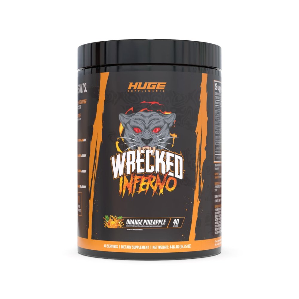 Wrecked Inferno - Thermogenic Pre Workout For Men & Women, Increase Energy, Boost Thermogenesis & Metabolism, Enhance Exercise Performance - Contains L-Citrulline, L-Carnitine, Beta-Alanine & More
