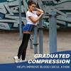 2 Pairs Compression Stockings for Women & Men, Thigh High Length 15-20mmHg Graduated Compression Socks for Nursing Sports Varicose Veins, Dot Top, Closed Toe, Black,S view 2