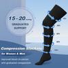 2 Pairs Compression Stockings for Women & Men, Thigh High Length 15-20mmHg Graduated Compression Socks for Nursing Sports Varicose Veins, Dot Top, Closed Toe, Black,S view 3