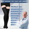 2 Pairs Compression Stockings for Women & Men, Thigh High Length 15-20mmHg Graduated Compression Socks for Nursing Sports Varicose Veins, Dot Top, Closed Toe, Black,S view 4