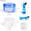 Mckkor Leak Proof Portable Denture Bath Case Denture Cleaning Cup, False Teeth Holder Mouthguard Night Guard Container Box Retainer Soaking Case for Travel, Household, Office - Transparent Blue view 3