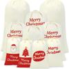 Clysee 12 Pcs Santa Sublimation Blank Christmas Sacks Drawstring Christmas Gift Bag Xmas Canvas Cotton Sack for Xmas Gift Sublimation Drawstring Bag, 3 Size (43", 27", 20") view 1